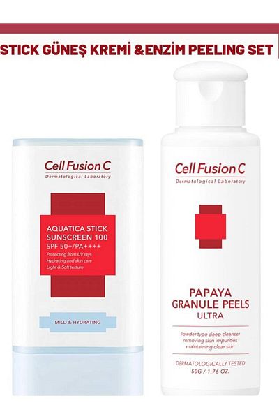 Cell Fusion C مجموعة تقشير واقي الشمس والإنزيم