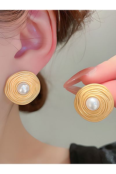 İLKYAZ ACCESSORY Vintage Women's Earrings with Pearls