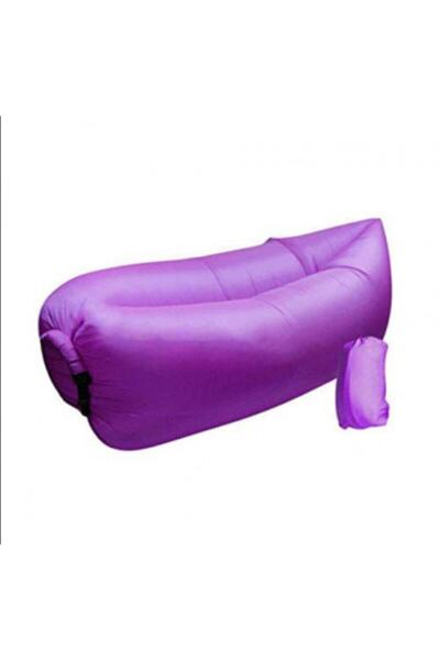 Ksburda Pratik Şişme Yatak Rüzgarla Havayla Dolan Lamzac Şişme Şezlong Kamp Plaj Deniz Yatağı Koltuk