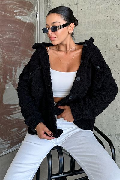 MODAGEN Lamb Teddy női dzseki - gombos kivitel