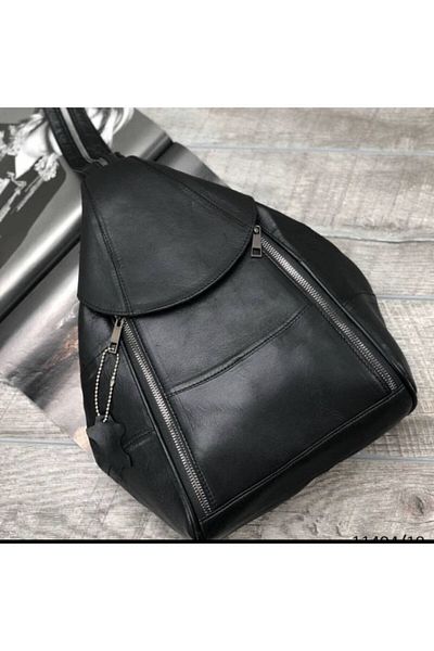 Deribag Genuine Leather, Women's Backpack, Black 24*32*14