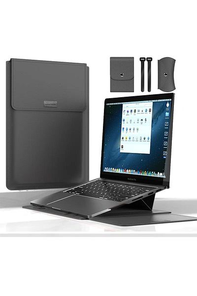 TEKNETSTORE Apple Macbook Air 15 بوصة M2-m3 2023/2024 A2941 A3114 - حقيبة جلدية متوافقة مع الحامل