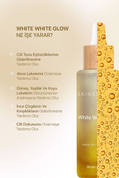 Skin Sensual مصل White White Glow Blemish (أربوتين 2% حمض الهيالورونيك) يساعد على توحيد لون البشرة