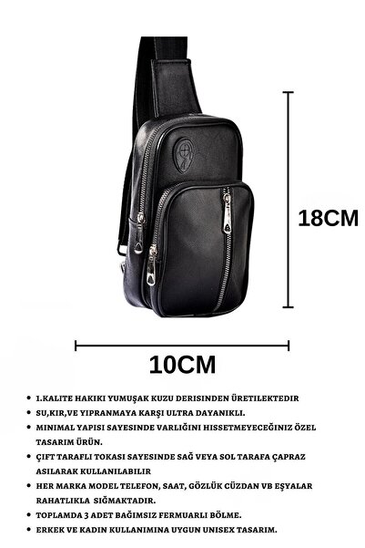 CüzCan Unisex Hakiki Deri Usb Çıkışlı Mini Çapraz Çanta