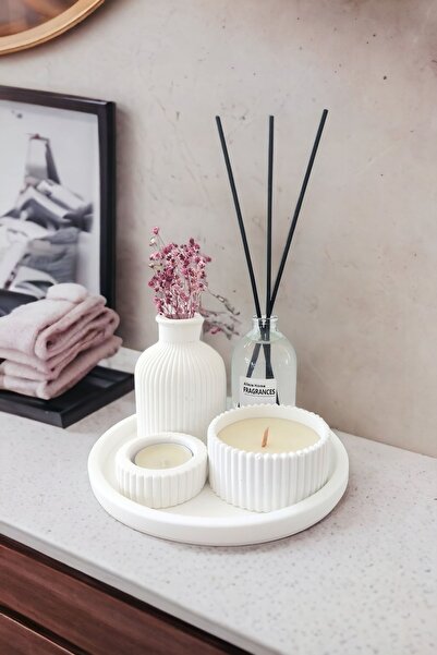 ALLEZA HOME مزهرية نورديك المصغرة - مجموعة شمعة ذات رائحة ناعمة طازجة (شمعة تيلايت غير متضمنة)