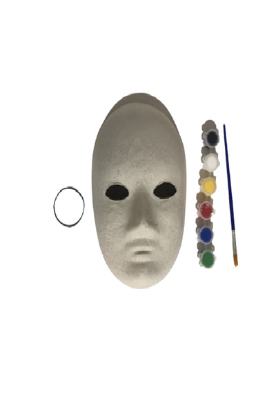 MindArea مجموعة رسم القناع من الورق المقوى قناع رسم الوجه 6 ألوان وفرشاة واحدة