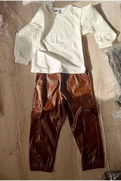 Zuzu Scalloped Seasonal Suit with Leather Pants