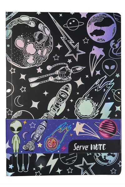 Serve Space Series - Striped Notebook - 96 Sheets - Flexible Cover