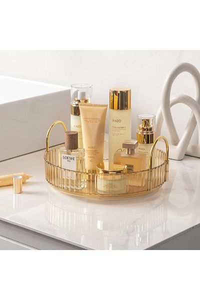 UNIQUE ME Amber Yellow Makeup Organizer - Cosmetic and Jewelry Organizer, for Kitchen and Bathroom