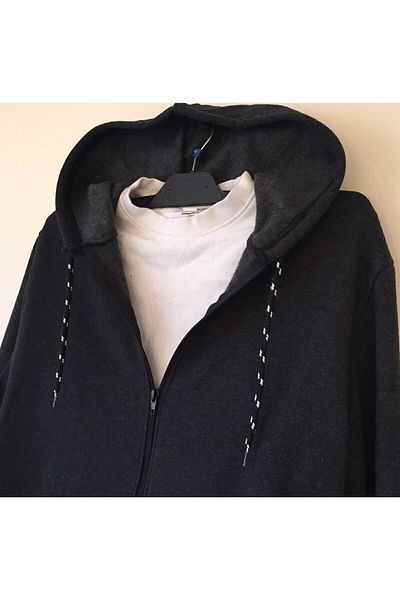ModaSun Unisex Gray Hooded Zippered Sweatshirt Cardigan