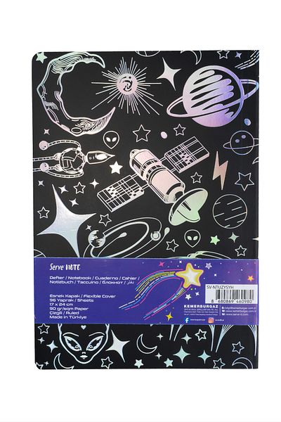 Serve Space Series - Striped Notebook - 96 Sheets - Flexible Cover