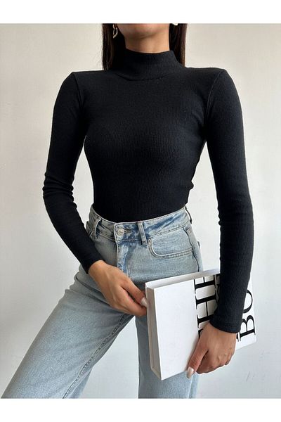 laughs Women's half turtleneck long sleeve ruffled camisole blouse RD2003