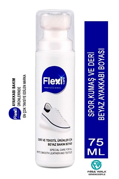FLEXİCARE Spor Beyaz Deri Ve Kumaş Ayakkabı Boyası Bakımı 75 Ml. X 2 Adet Deri Parlatma Süngeri