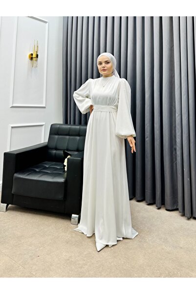 bezenstore SEYYAR KEMERLİ SATEN ELBİSE