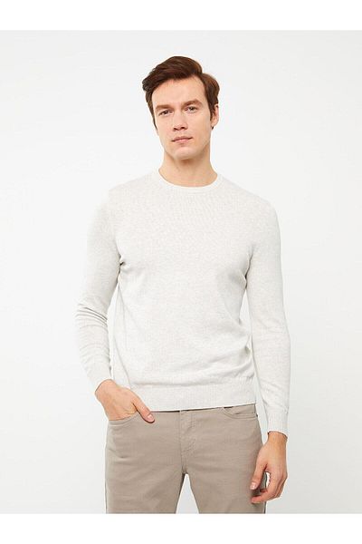 LC Waikiki LCWAIKIKI Pulover pentru bărbați, cu mânecă lungă, cu decolteu, Indigo Melange