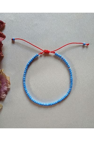Fata Morgana Accessory Blue Beaded Adjustable Rope Anklet