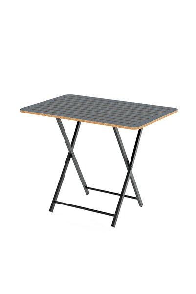 eportatif Katlanır 4 Kişilik Bahçe Masası Bistro Masa 55x90 Füme 1426