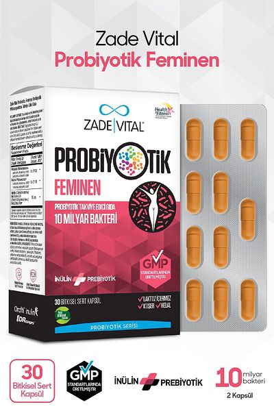 Zade Vital Probiotic Feminine Food - 30 Capsules Supplement