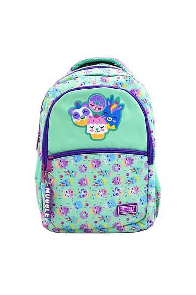 MUGGLE 3 Compartment Cookie School Backpack Turquoise MU-8560