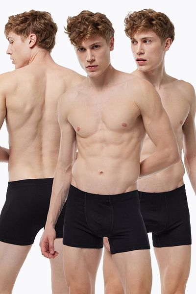 Malabadi Ανδρικό Μαύρο 3 Πακέτο Modal Lycra Boxer Mb58