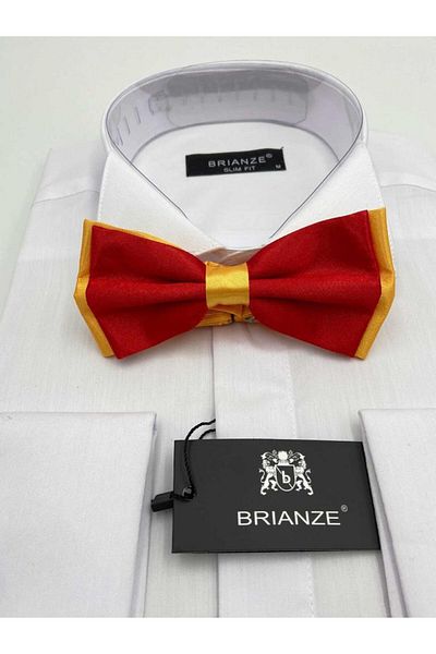 Brianze Satin Bow Tie - Yellow and Red