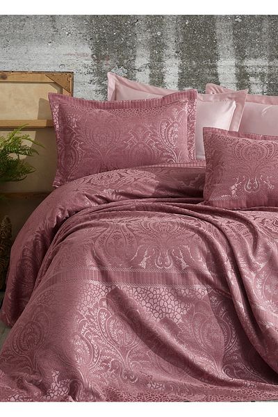 Dantela Cuvertură de pat dublă Hazel Dusty Rose - Şönilli