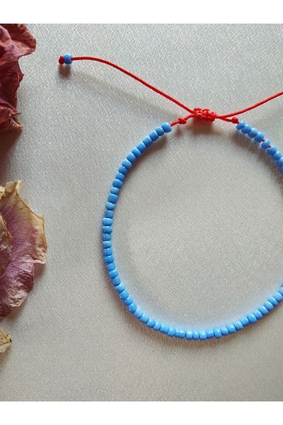 Fata Morgana Accessory Blue Beaded Adjustable Rope Anklet