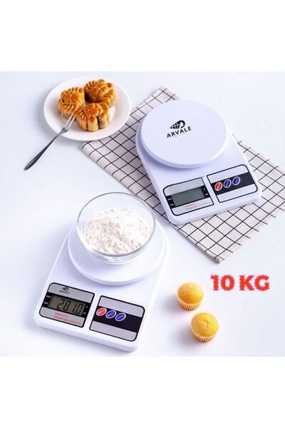 ARVALE Dijital Hassas 10 Kg Mutfak Terazisi Tartısı Lcd Ekranlı