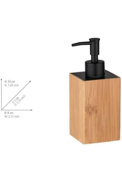 Wenko Sabunluk Padova - Sıvı Sabunluk Kapasite: 0,21 L, Bambu, 8 X 18 X 7 Cm,...