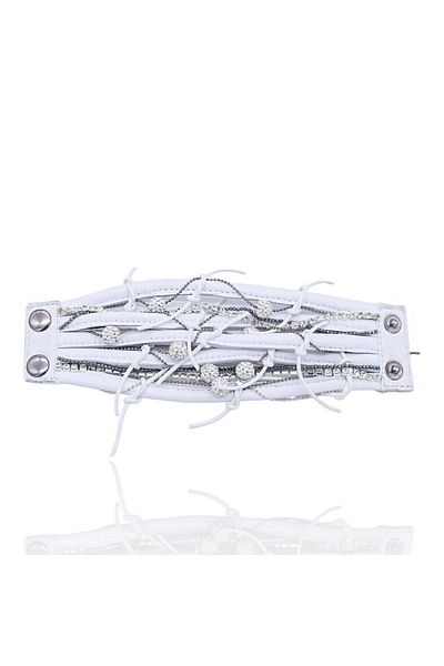 Bayemeyc Luci White Leather Bracelet
