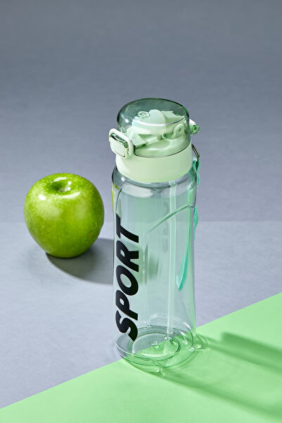 ALİNA HOME Sporcu Sağlıklı Polikarbon Yeşil Matara 700 Ml, Pipetli Matara 700 ml