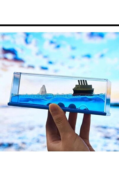 Tahtakale Dünyası Batmayan gem Titanik gemisi mavi su içinde gemi hediyelik s...