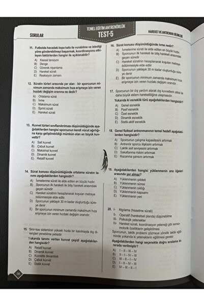 Temel Eğitim Antrenörlük 1. Kademe Hareket Ve Antrenman (KİTABIN BEŞ DERSE BÖLÜNMÜŞ ŞEKLİDİR) Özet Ve Soru Bankası