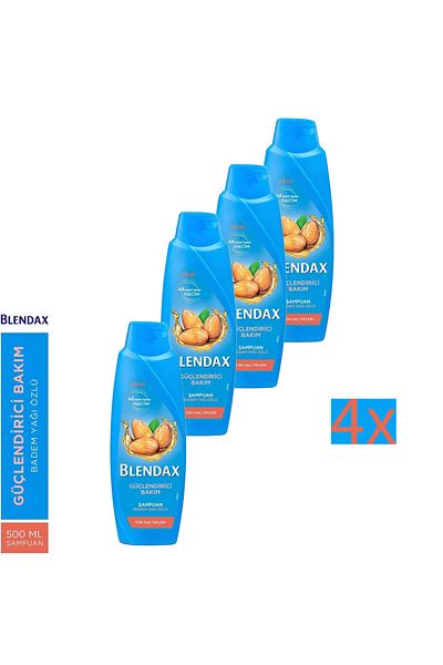 Blendax 500 Ml Almond Oil Extract Shampoo - 4 X Pieces