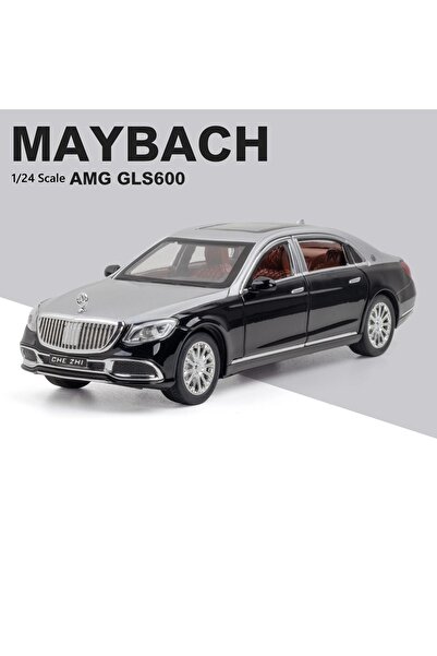 Shem نموذج سيارة لعبة مايباخ S600 1/24، سيارة معدنية مصبوبة تعمل بالسحب للخلف...