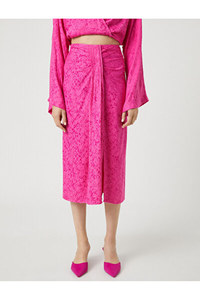 Koton Spódnica midi drapowana abstrakcyjny wzór