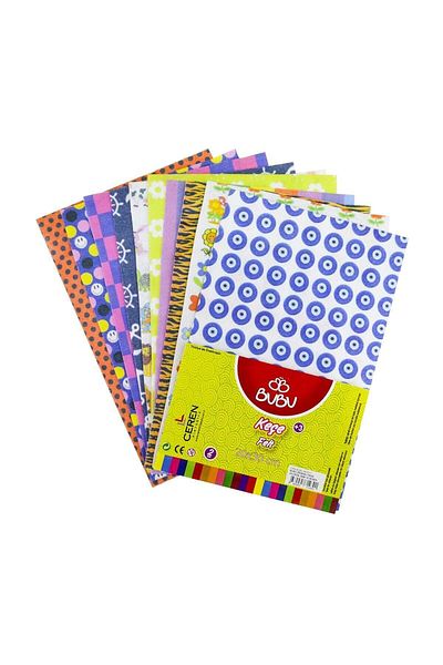 Bubu Patterned Felt 20x30 cm 2mm 10 Patterns with Evil Eye Beads