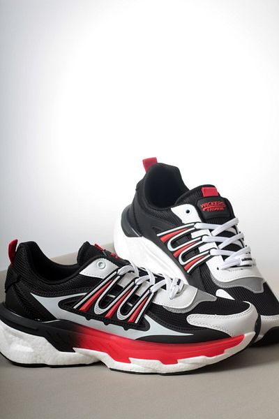 ayakkabiyolla Men's Sneakers - Red Black Lace-up