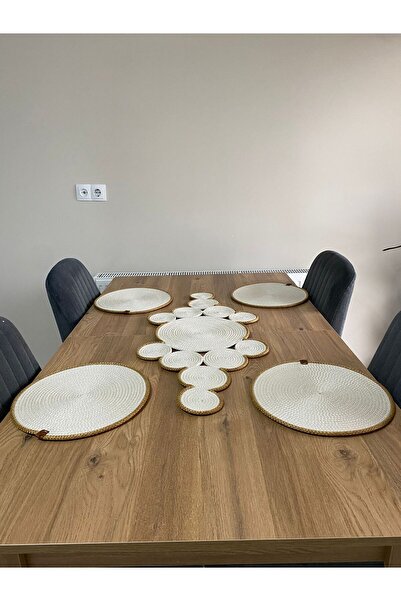 Genel Markalar 6'lı Hasır Jüt Supla Takımı,ekmeklik, Runner ,amerikan Servis,...