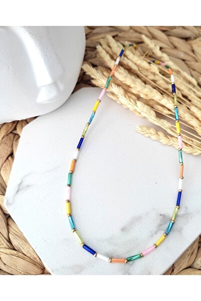 HALHALMILL Kadın Renkli Çubuk Kolye