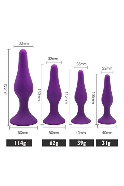 Passion Point Vantuzlu Anal Plug Genişletici Alıştırıcı Seks Oyuncağı Mor