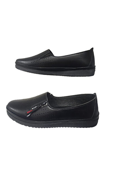 Ayzen Чорні ортопедичні балетки - 4-точковий бічний застібку, повсякденне елегантне взуття ayznn65-081