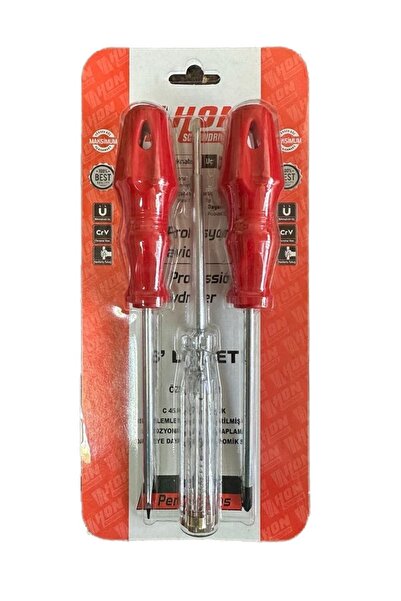 Hon 3 Parça Tornavida Seti(DÜZ TORNAVİDA YILDIZ TORNAVİDA KONTROL KALEMİ)