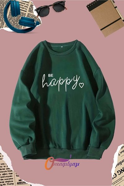 oneagılyazı Be Happy Women'S/Girls' Sweatshirt - Printed
