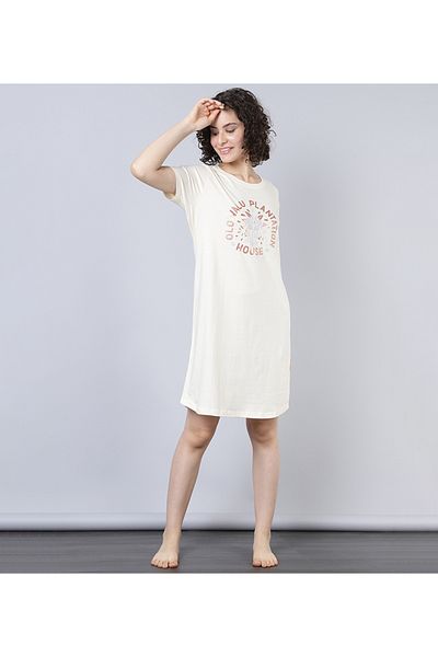 Aila Women's Sleepwear Ivory Dress