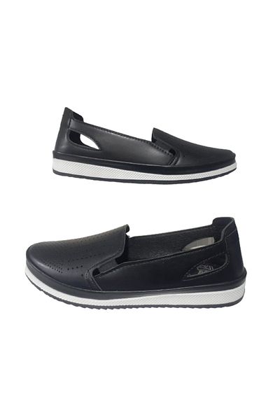 Ayzen Black Orthopedic Ballerinas - 4-point Perforated Daily Stylish Sole Ayznn65-081