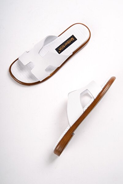 NESLİHAN KÖK Women's Genuine Leather Daily Orthopedic Slippers