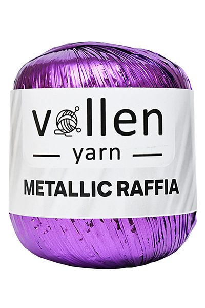 vollen yarn Premium Metallic Raffia, Σχοινί καπέλου, Σχοινί βραδινής τσάντας, Σχοινί πολυεστέρα, Ασημί μεταλλικό σχοινί, μωβ
