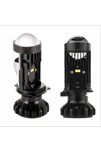 Stavye H4 Mercekli Led Far Ampulü Projektör Yeni Nesil Şimşek Etkili Tak,Çalıştır xenon far zenon