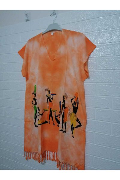 anne moda ankara 100% Cotton Lightweight Sleeve Wearable Pareo - Summer